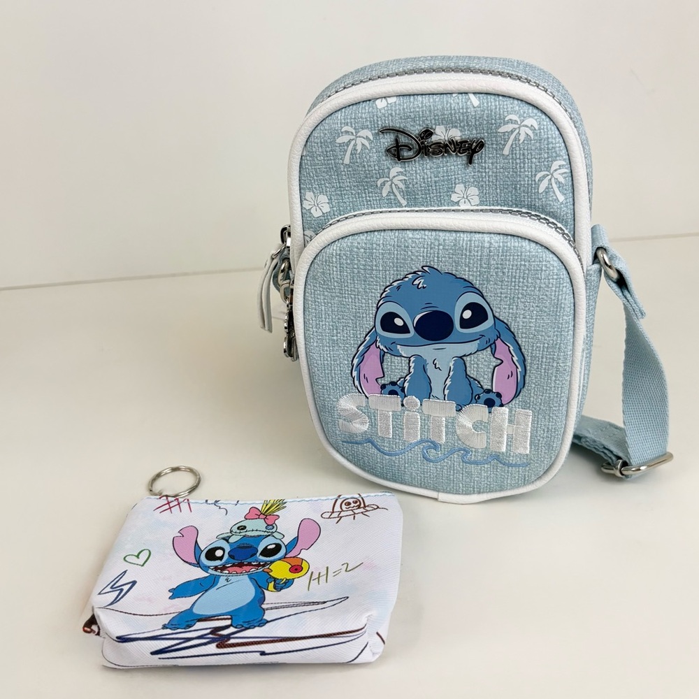 Disney x Primark Stitch Cellphone Crossbody Bag Mini Zipper Pouch New With Tags